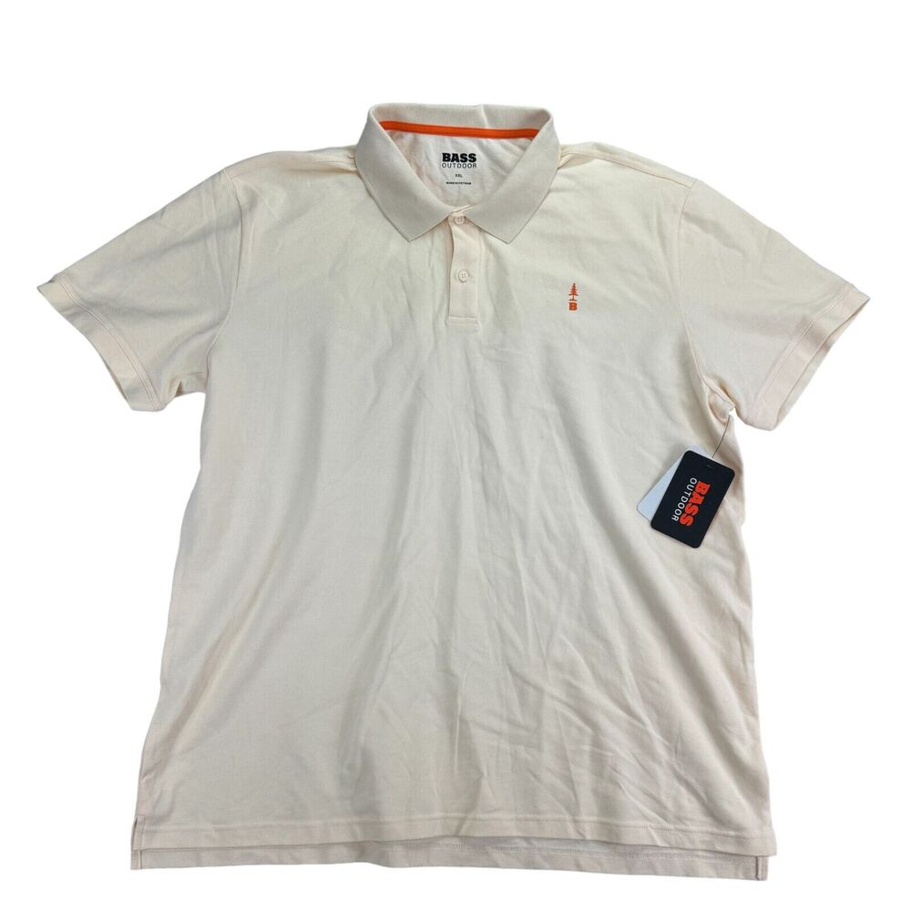 Bass Outdoor Mens Exploration Short Sleeve Polo Shirt Light Ecru Yellow 2XL